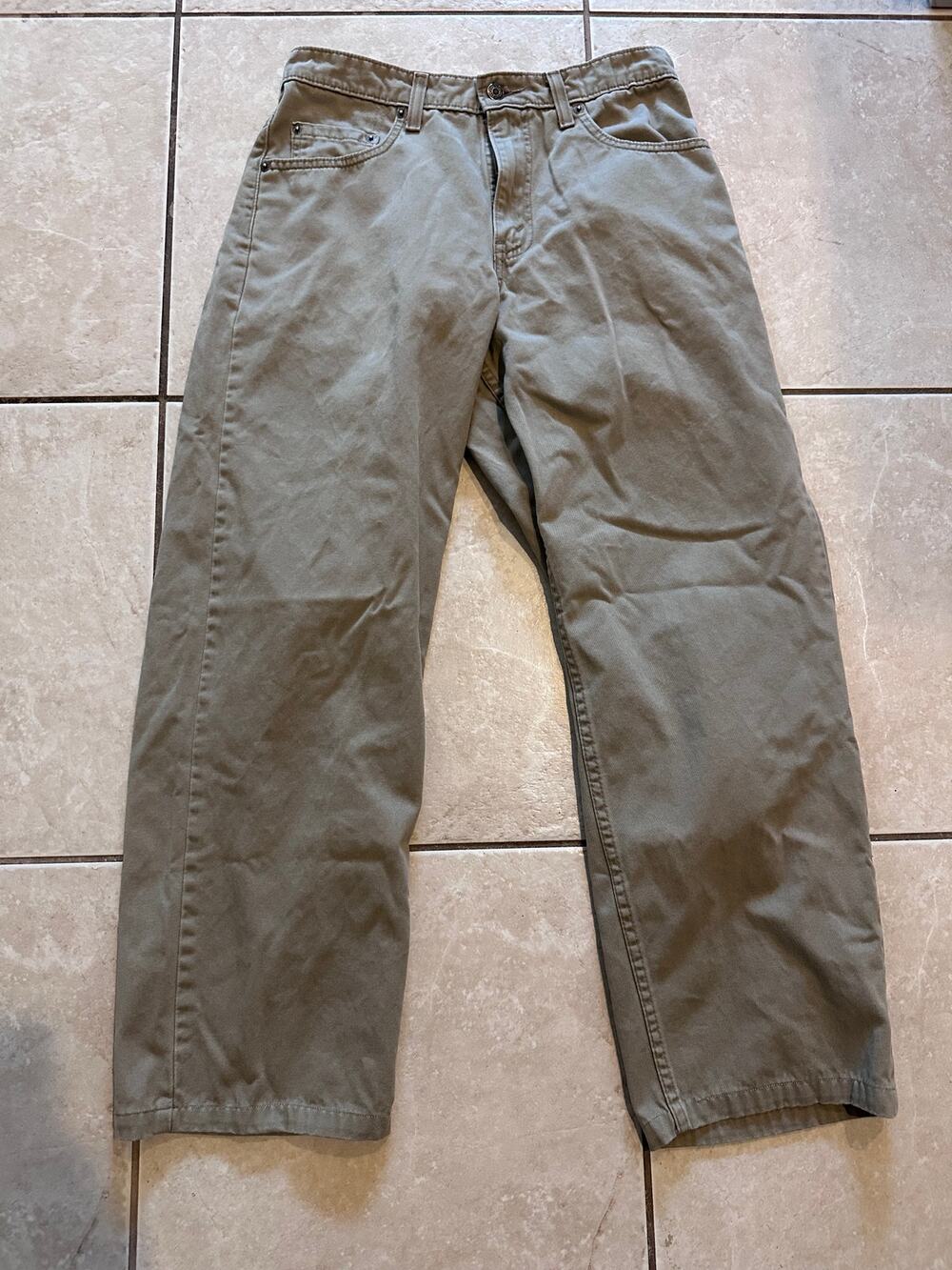 Vintage Levis White Tab Pants Mens 30x32 Khaki Denim Heavyweight Made in Canada